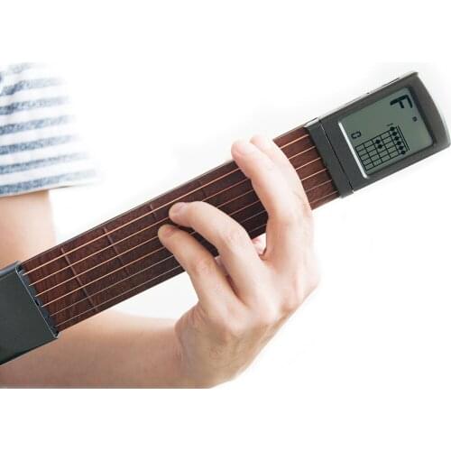 Portable Guitar Chord Trainer Pocket-Guitar Practice Tools LCD Musical Stringed Instrument Chord Trainer Tools for Beginner