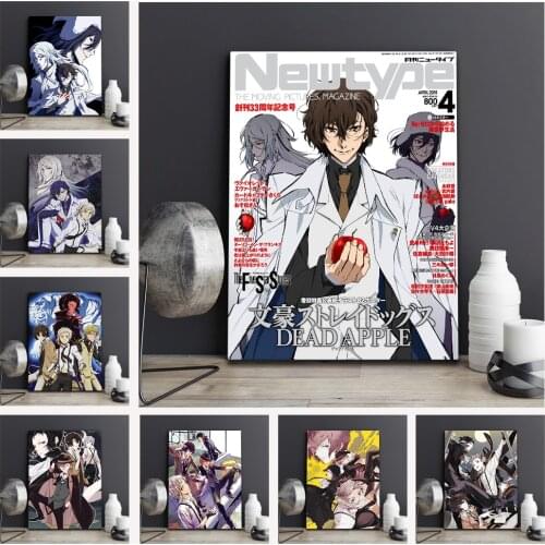 WTQ Japanese Anime Posters Bungo Stray Dogs Canvas Painting Retro Poster Wall Decor Poster Wall Art Picture Home Decor