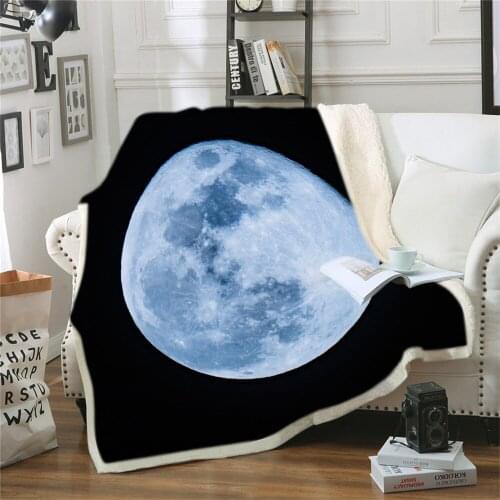 Psychedelic Sherpa Blankets For Bed Animal Sherpa Blanket Blue Purple Galaxy Bedding Space Moon Mantas