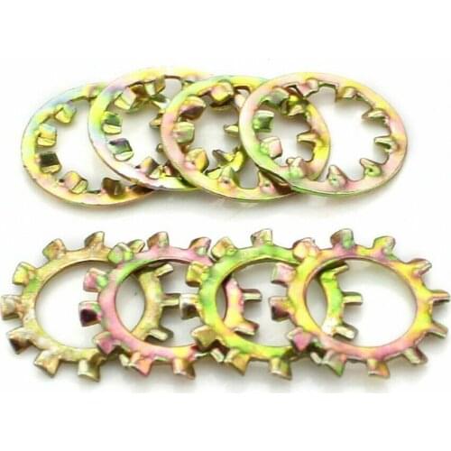Internal & External Teeth Lock Washers M3~M12 Carbon Steel Color Zinc Plated Chrysanthemum Gasket