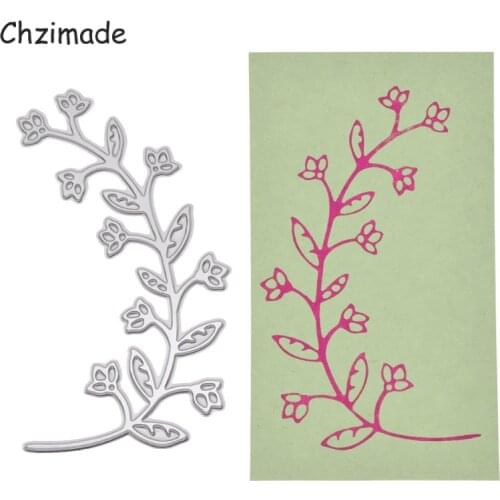 Chzimade Flower Branches Hot Stamping Foil Metal Cutting Dies For Cards Diy Scrapbooking Album Paper Crafts