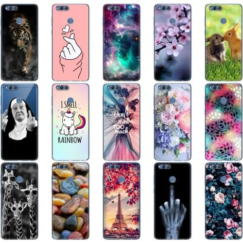 Silicon Case For Huawei Honor 7X Soft TPU Transparent Back Phone Cover For honor 7 x Full Protection Printing Clear Coque Bumper