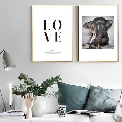 Nordic Modern Minimalist Animal Elephant Canvas Painting Print Poster Picture Wall living Room Bedroom Home Decoration Painting