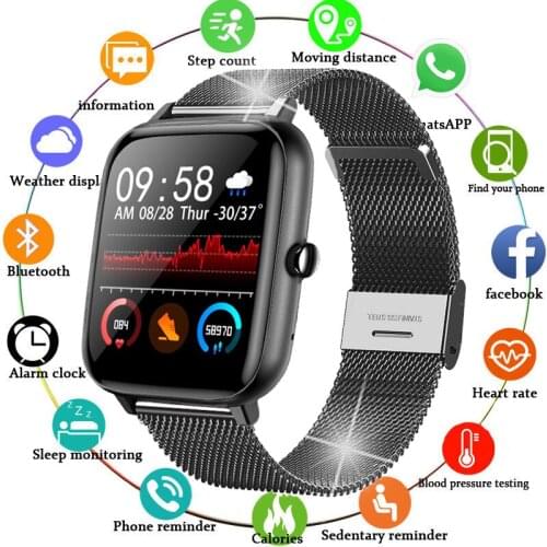 2021 New Smart watch Mens and Womens blood pressure heart rate tracker full screen touch bluetooth call for Android and IOS