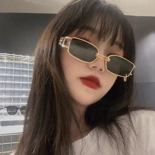 NONOR Rectangle Sunglasses Men Brand Designer Narrow Frame Metal Glasses Cool Smalll Sun Glasses UV400 Outdoor Oculos De Sol