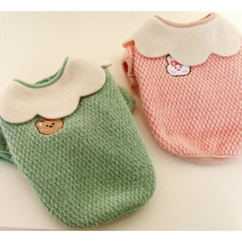 Warm Dog Cat Clothing Winter Petal collar Pet Cat Puppy Clothes Small and medium-sized cats dogs Chihuahua Outfit Vest