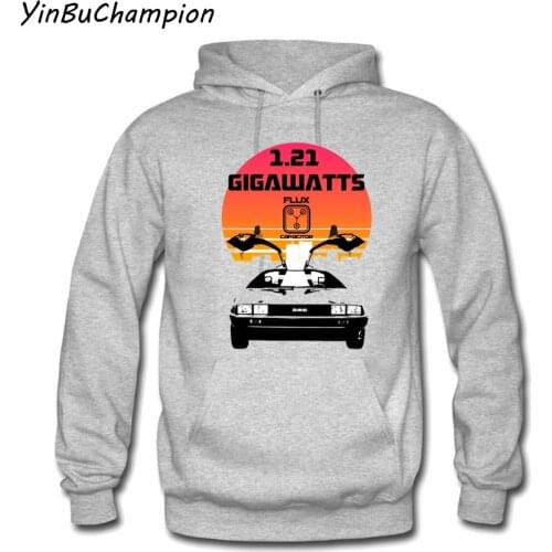 Back To The Future DeLorean Time Traveling Car DMC Hoodies Men Autumn Hip Hop Streetwear Male New Sweatshirt Mens Printed Hoody
