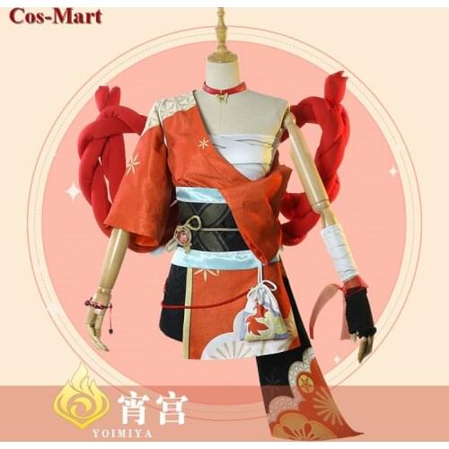 Game Genshin Impact Yoimiya Cosplay Costume Female Fashion Combat Uniform Activity Party Role Play Clothing XS-XXL New Product