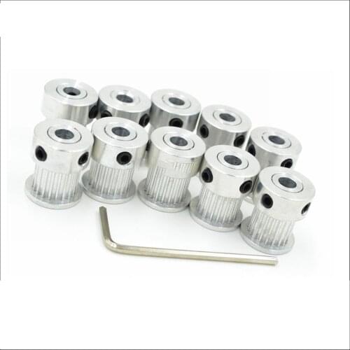 10pcs 20 Teeth GT2 Timing Pulley 20T, Bore 5/6/6.35/8mm, For Width=9mm 2GT Synchronous Belt, 20Teeth 20T 2GT Timing Belt Pulley