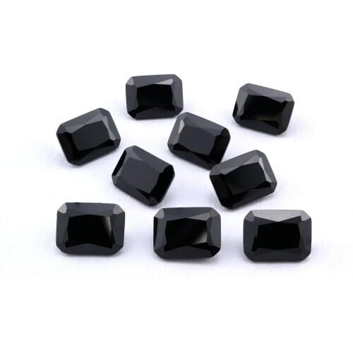 1Pcs Rectangle Black Spinel Faceted Cut Loose Gemstone Natural Semi Precious Stone DIY Jewelry Supplies 4170007