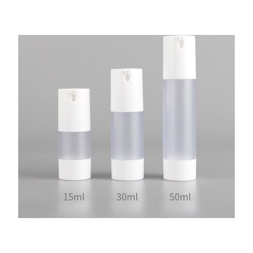 10pcs 15ml 30ml 50ml White matte Travel Refillable Bottles Portable Airless Pump Dispenser Bottle For Travel Lotion Containers