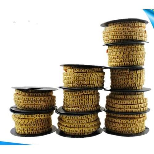 10pcs 1.5mm square Cable Wire Markers Letter Number Symbol 0-9