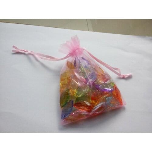 100pcs 10*15 Pink gift bags for jewelry/wedding/christmas/birthday Organza Bags with handles Packaging Yarn bag