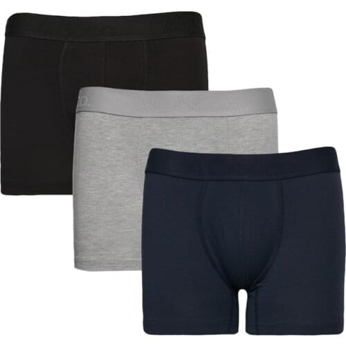 Mens Grey-navy-black 3-Pack Boxer