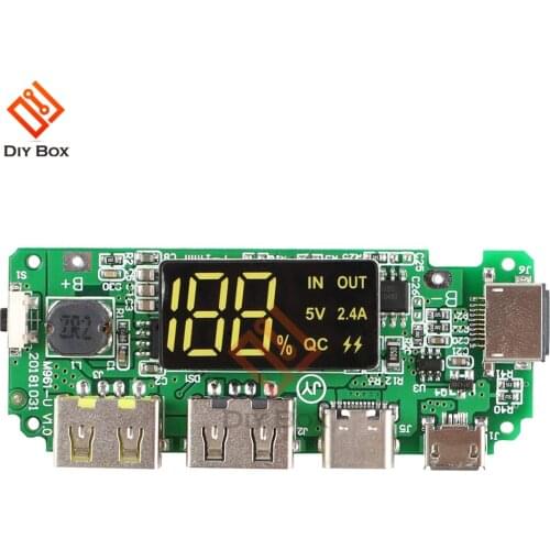 5V 2.4A 2 USB Charging Board for 18650 Battery Power Bank Case Box Type C Fast Charger Adapter Module for Power Bank DIY