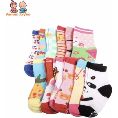 6pairs/lot Non Slip Baby Socks Infant Socks Toddlers Socks Kids Wear 1-3 years