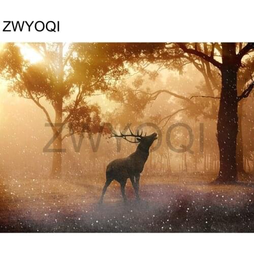 DIY Diamond painting deer Full Square Diamond embroidery Cross stitch deer forest Full Round Diamond mosaic deer Fantasy forest