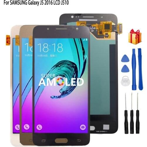 AMOLED For SAMSUNG Galaxy J5 2016 LCD J510 Display Touch Screen For Samsung J510 J510F J510FN J510M Screen LCD Digitizer