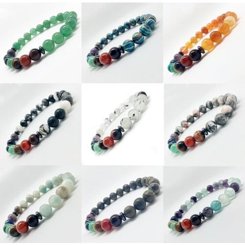 8 mm Natural Stone Charm Bracelet for Women Couple Gemstone Beaded Handmade Bracelet for Men Wholesale Bulk Fashion Jewelry