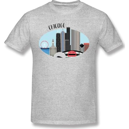 Man Chicago Skyline Netherlands, Art,City, Cityscape home Novelty T-shirts