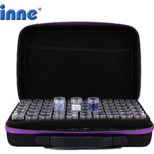 INNE 120 Bottles Diamond Painting Tools Accessories Container Storage Bag Box Carry Case Embroidery Handbag Mosaic Organizer
