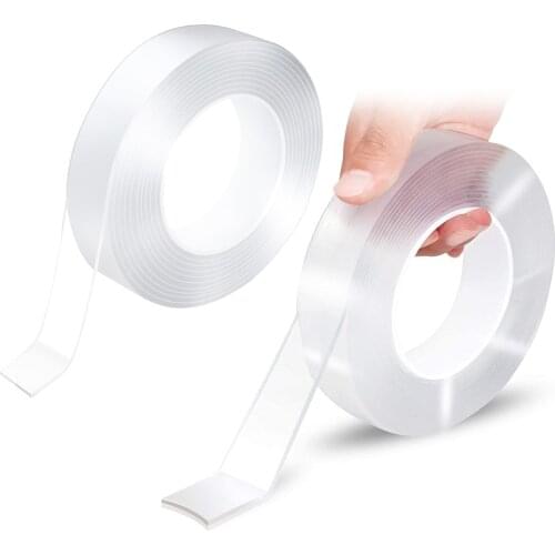 2 Rolls 16ft Double Sided Nano Adhesive Tape Multipurpose Traceless Tape Washable Reusable for Home Wall Kitchen Carpet Photos