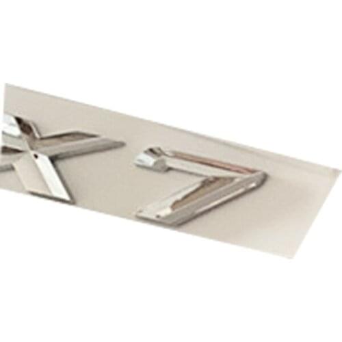 Letter Number Emblem for BMW X7 Trunk Model Name Badge Car Styling Refitting Sticker Chrome Silver