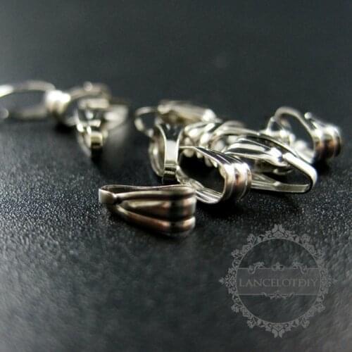 3x7mm rhodium plated brass DIY pendant charm bail findings supplies 1535003