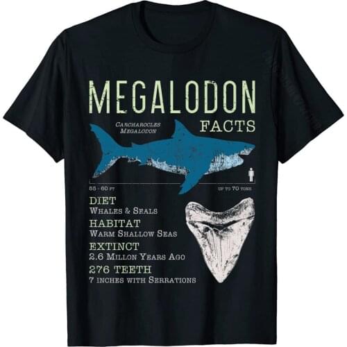 Megalodon T-Shirt | Meg Facts Funny Shark Lover T Shirt Gift Top T-Shirts For Men Summer Tees Discount Cool Cotton