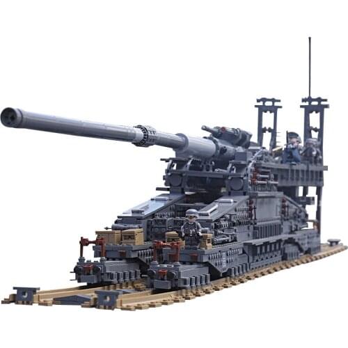 3846Pcs KAZI Building Blocks 10005 German 80cm K[E] Railway Gun "Dora" Military Tanks Series Toys Bricks