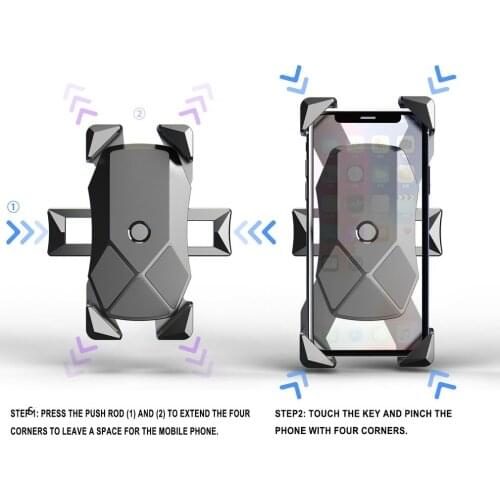 Bicycle Mobile Phone Holder Motorcycle Handlebar Anti-shock Protection Adjustable Function Sturdy And Safe Holder