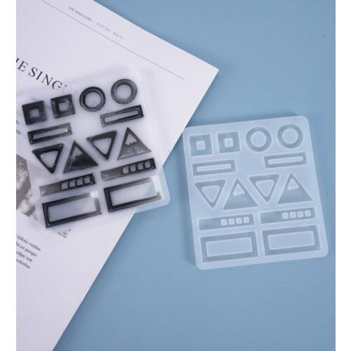 Round Square Triangle Silicone Mold Chic Resin Jewelry making finding tool Hollow epoxy resin molds decorative crafts