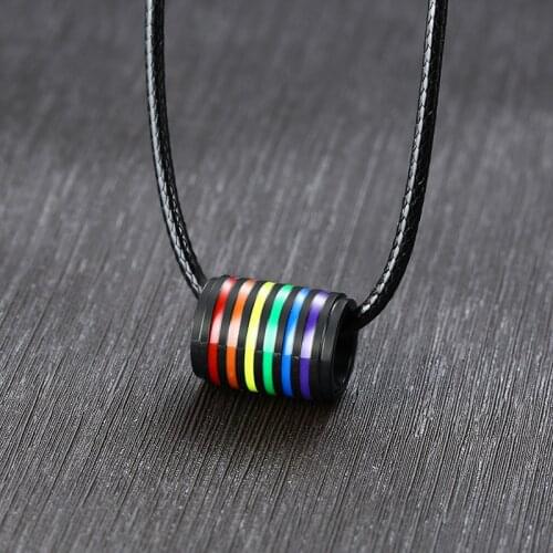 LGBT PRIDE RAINBOW NECKLACES PENDANT LESBIAN FEMALE FRIENDSHIP FOR WOMEN MEN