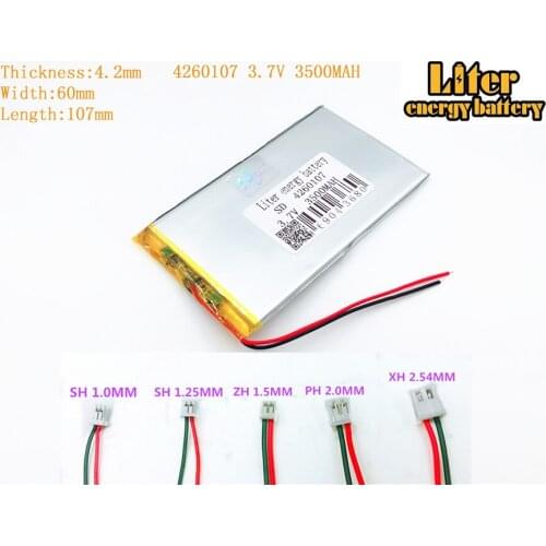 3.7V 4260107 3500mah lithium polymer batteries tablet rechargeable batteries for 3.7V 4260107 PLUG polymer rechargeable battery