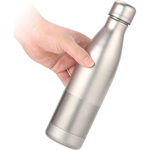 Lixada 550ml / 680ml Titanium Water Bottle Lightweight Outdoor Sports Bottle for Camping Hiking Cycling Backpacking