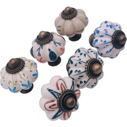 Cute 34mm Ceramic Cabinet Handles Cupboard Drawer Pull EURO-Style Kitchen Cabinet Door Knob Furniture Decor Handle 1pcs