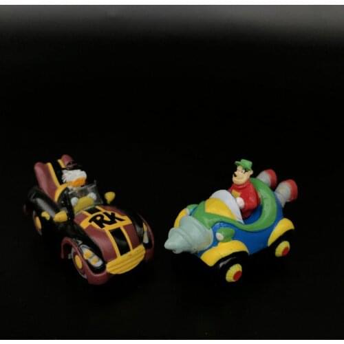 Animation Mini Donald Duck Goofy Model Car Exquisite Ornaments Glide Cute Dolls for Childrens Holiday Gifts