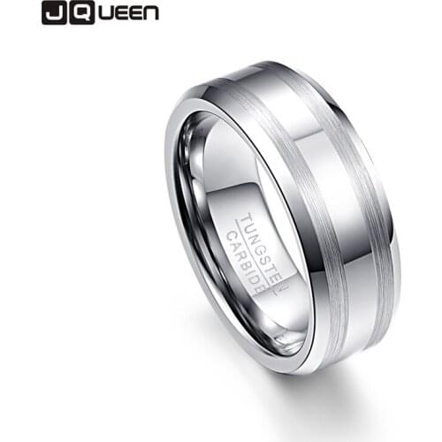 8mm Width Men Ring 100% Tungsten Carbide 2 Groove Wedding Bands Multi-size Gift Anillos para hombres Pierscienie