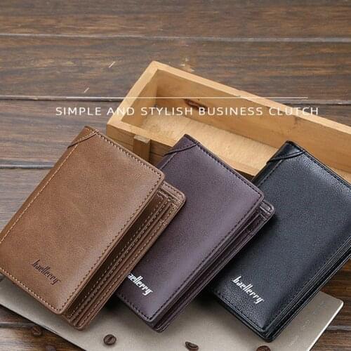 Men Wallet Leather Business Foldable Wallet Luxury Billfold Slim Hipster Cowhide Credit Card/ID Holders Inserts Coin Purses