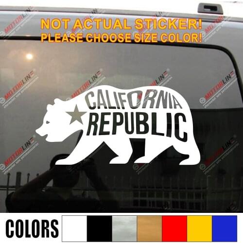 California Bear Star Sticker Decal Cali State Car Vinyl pick size color die cut no background