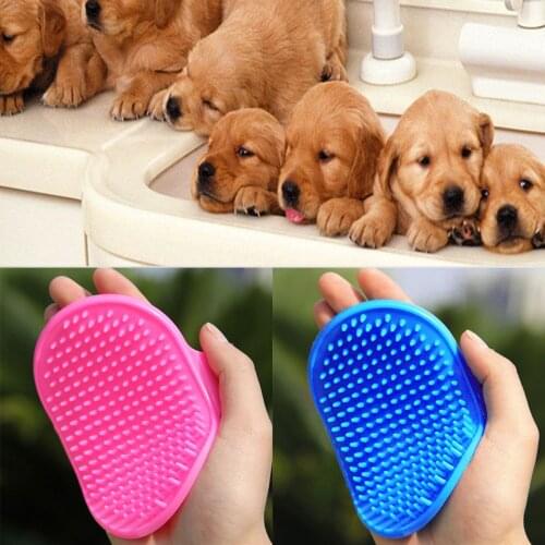 New Qualified Pet Dog Cat Bath Brush Comb Rubber Glove Hair Fur Grooming Massaging Massage Mit pet shower dog brush Nov