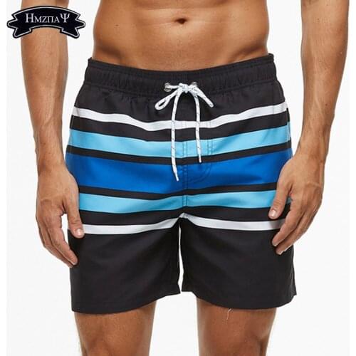 New Mens Swim Trunks Funny Shorts Mesh Lining Beach Swimwear Bathing Suits Striped Boys Swim Trunk Quick Dry Board Short Pants
