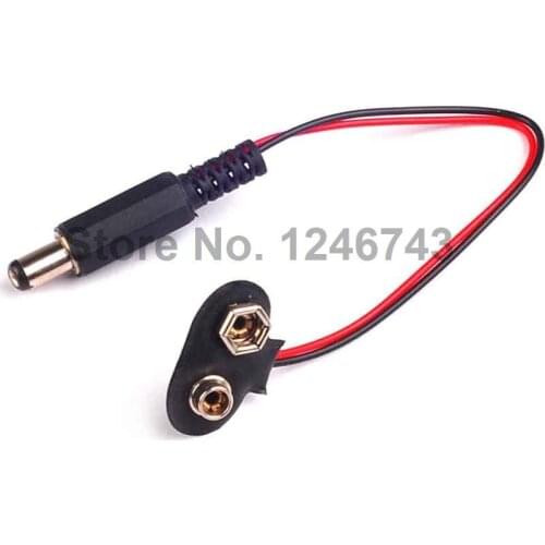 10PCS 9V Battery Connector 9V Battery Clip with DC head 5.5*2.1 MM for arduino