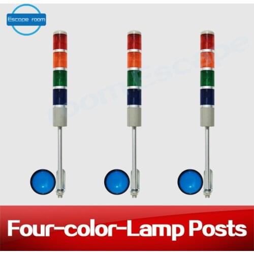 Room Escape Props Four-color Lamp Posts adjust the color to the correct color to unlock from real life chamber room propsave