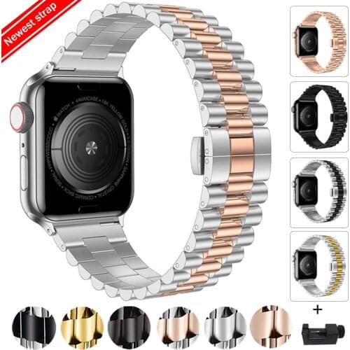 Metal Strap for Apple Watch Bands 6 5 4 SE 44mm 40mm Stainless Steel Bracelet Wristband for iwatch Band 3 38mm 42mm Watchband