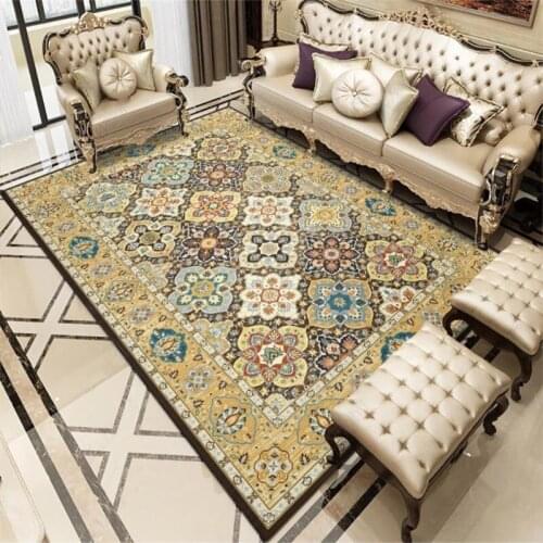 Retro Vintage Carpet Persian Carpet Living Room Bedroom Mat Anti-slip Area Carpet Absorbent Boho Carpet