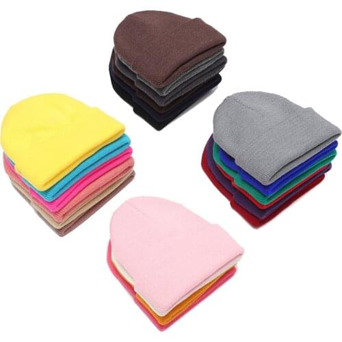 Women Men Beanie Hat Autumn Winter Knitted Skullies Hat Parent Child Warm Bonnet Cap Children Baby Hats