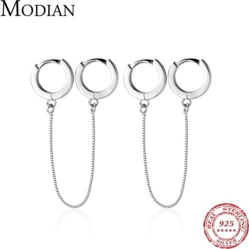 Modian Fashion Charm Tassel Design Hoop Earrings Brand Classic 925 Sterling Silver Jewelry For Women S925 Earring Gift Bijoux