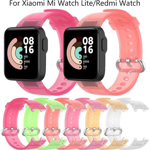Silicone Wrist Strap Transparent for Xiaomi Mi Watch Lite Redmi TPU Smooth Smart Watch Band Bracelet Sport