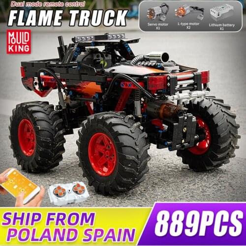 MOULD KING Building Blocks High-Tech APP RC Motorized Flame Climbing Truck Model Assembly Bricks Kids DIY Toys Christmas Gifts